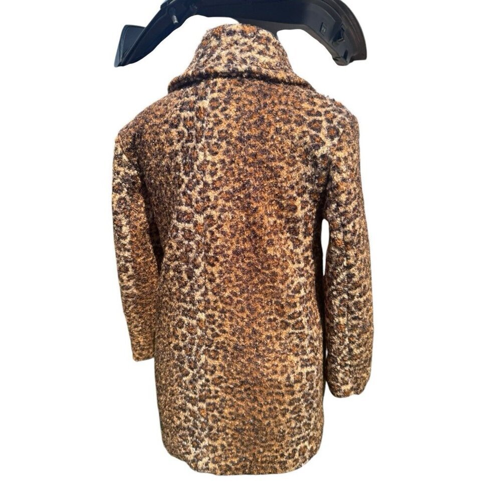 Bernardo Women Faux Fur Coat,‎ Animal Print Double Breasted w Collar Size M - Picture 6 of 8
